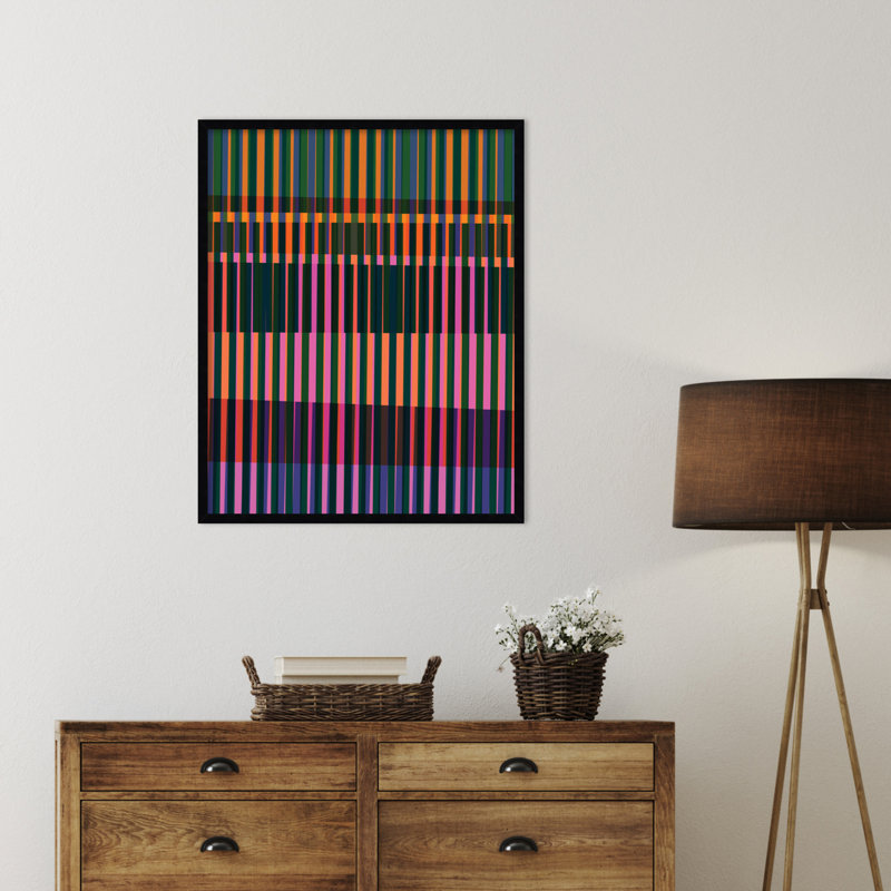 «Abstract Lines 17» par Beth Vassalo, impression sur bois encadrée, Noir, H 41 po x l 33 po