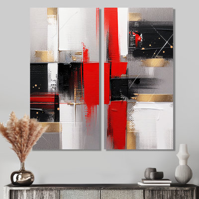 «I» - Cubisme rouge et doré