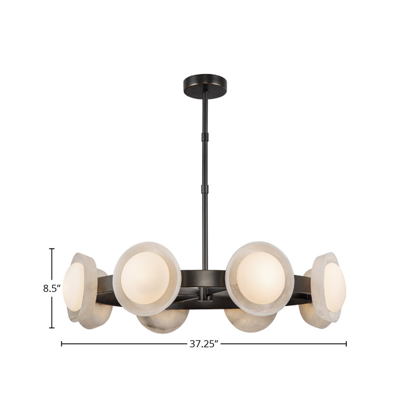Alonso 8 - Light LED Wagon Wheel Chandelier, Urban Bronze