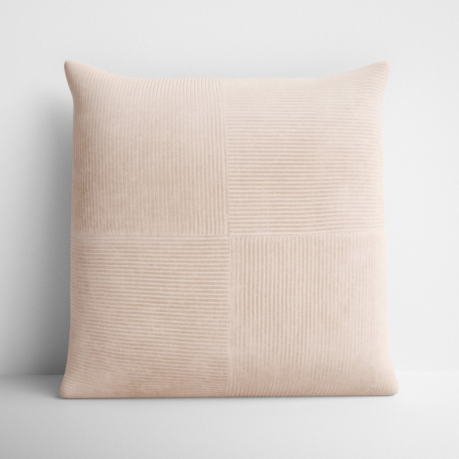 Selma Cotton Throw Pillow, Beige, 22" x 22"