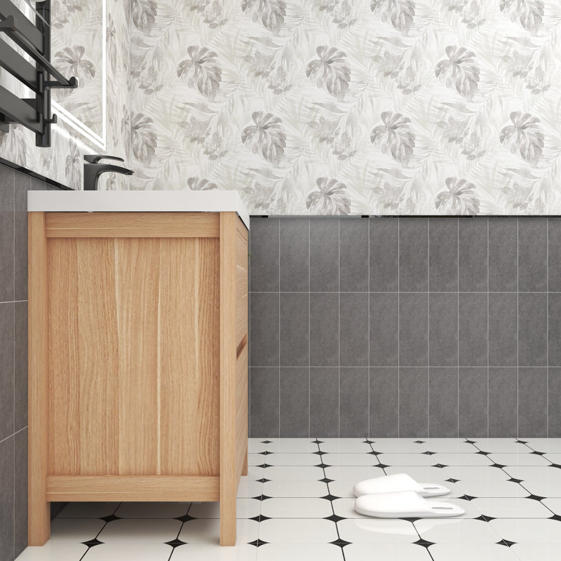 Fuiloro 29.5'' Single Bathroom Vanity with Acrylic Top, Light Oak
