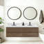 Meuble-lavabo moderne en bois massif et pierre pour le rangement de la salle de bain