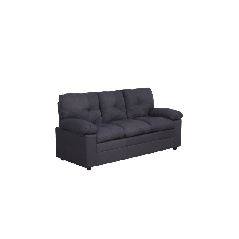 Canapé 74 po à accoudoirs coussinés, Microfibre / microsuède gris