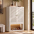 Armoire de garde-manger modulaire moderne en bois blanc Bouchez