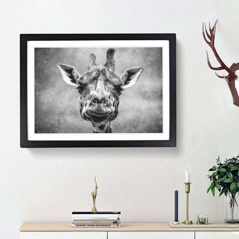 Wonderful Giraffe - Framed Print, Black Framed, 40cm H x 60cm W x 2cm D