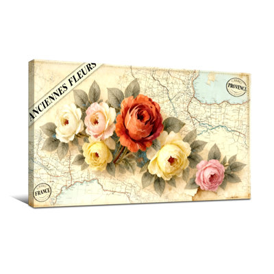 Plantes et fleurs, carte de fleurs anciennes, art floral