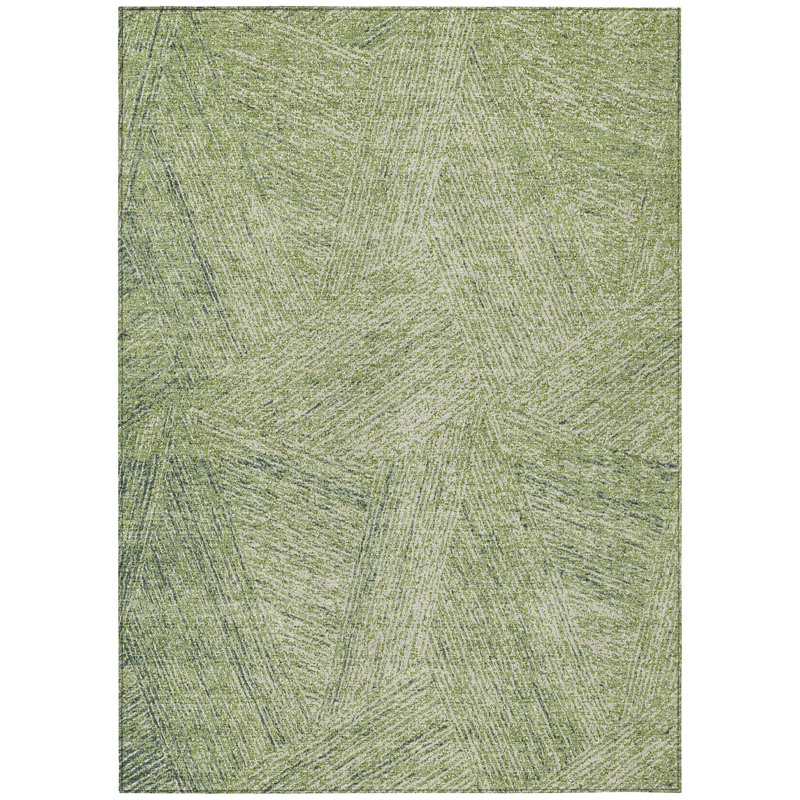 Aloe Green Synthetic Washable Rectangular Area Rug 46" x 30"