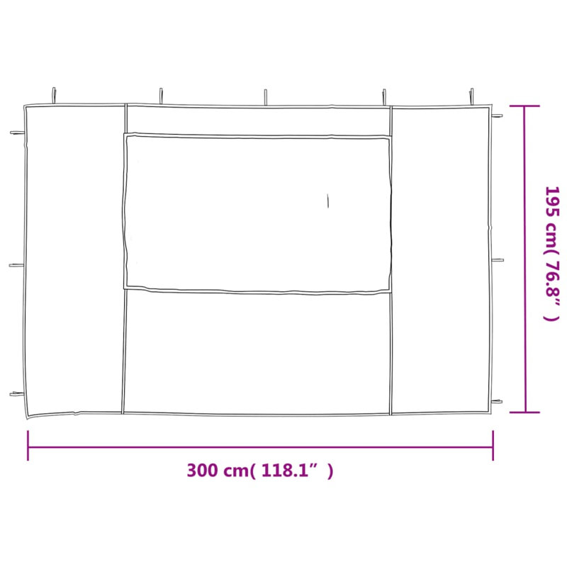 Louviers Dakota Fields Plastic Side Wall for Gazebo, Green
