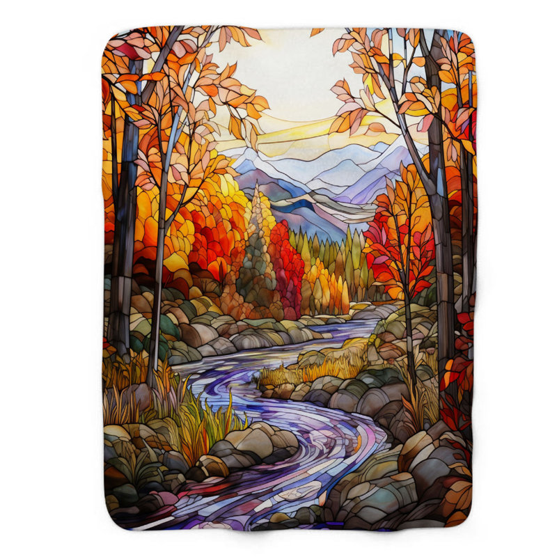 Motif de chute de verre en verre - 1 pièce Sherpa Premium, Lit simple