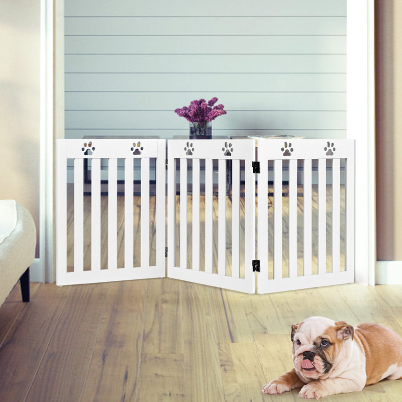 Lizbeth Wood Free Standing Pet Gate, White