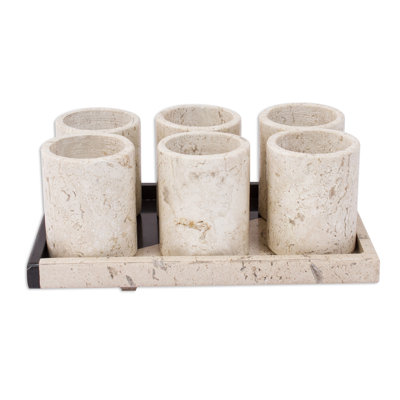 Thersa 16.91 oz. Marble Shot Glass Set