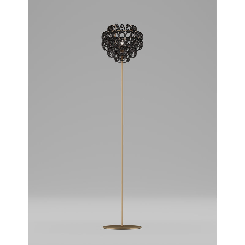 Giogali Floor Lamp Crystal Amber Matt Bronze 1 E26 Ul 1, Matte Bronze, Black