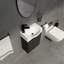 Meuble-lavabo peu encombrant avec construction robuste et rangement pratique-965888190