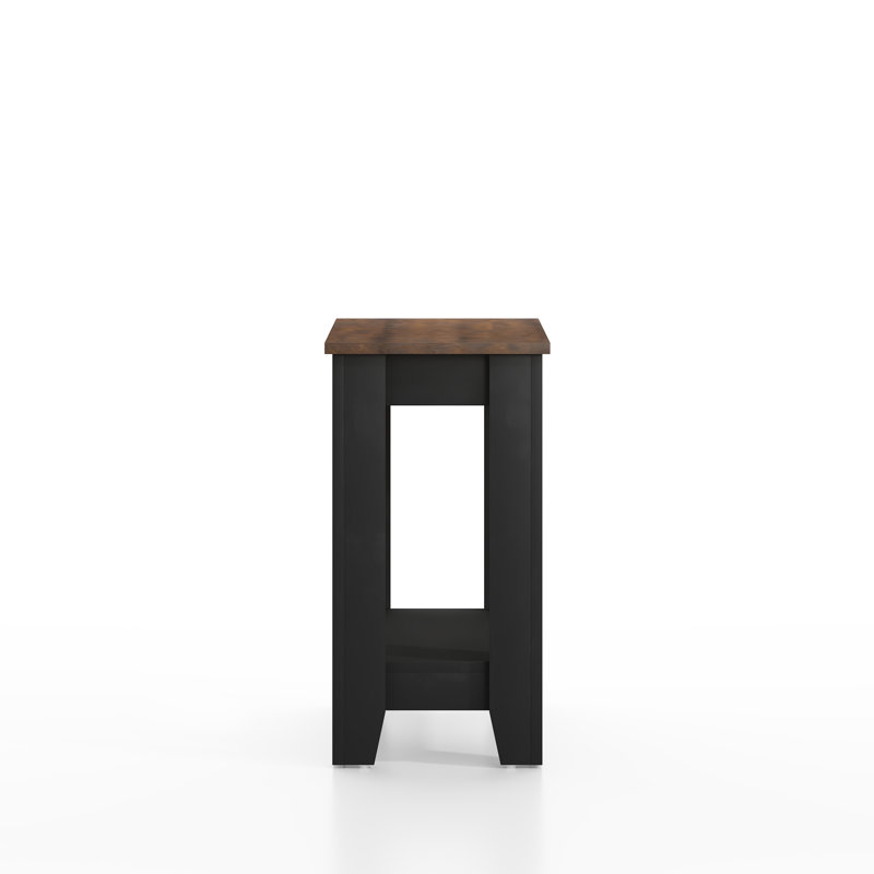 Table de bout avec rangement Weddel Basilico, Matte Black/Dusty Walnut