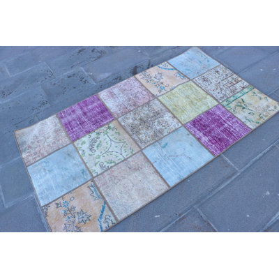 Vintage Turkish Oushak Patchwork Rug in Neutral and Brown Tones for Dining Room Decor
