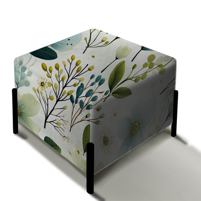 Heanue - Repose-pieds carré floral