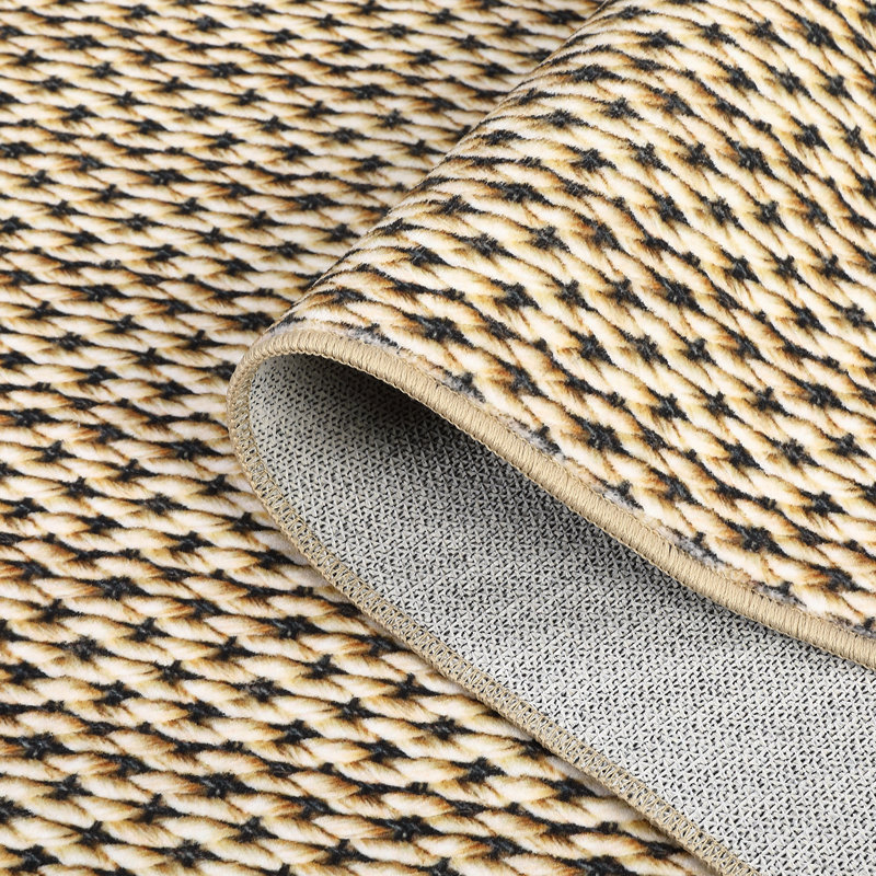 Modern Machine Washable Area Rug – Non-Slip, Low Pile, Soft Contemporary Woven Accent Carpet for Living Room, Bedroom, Office, Non-Shedding Indoor Door Mat