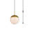 Bulera 1-Light Metal and Glass Globe Pendant with Adjustable Height-1935330148-1935330151