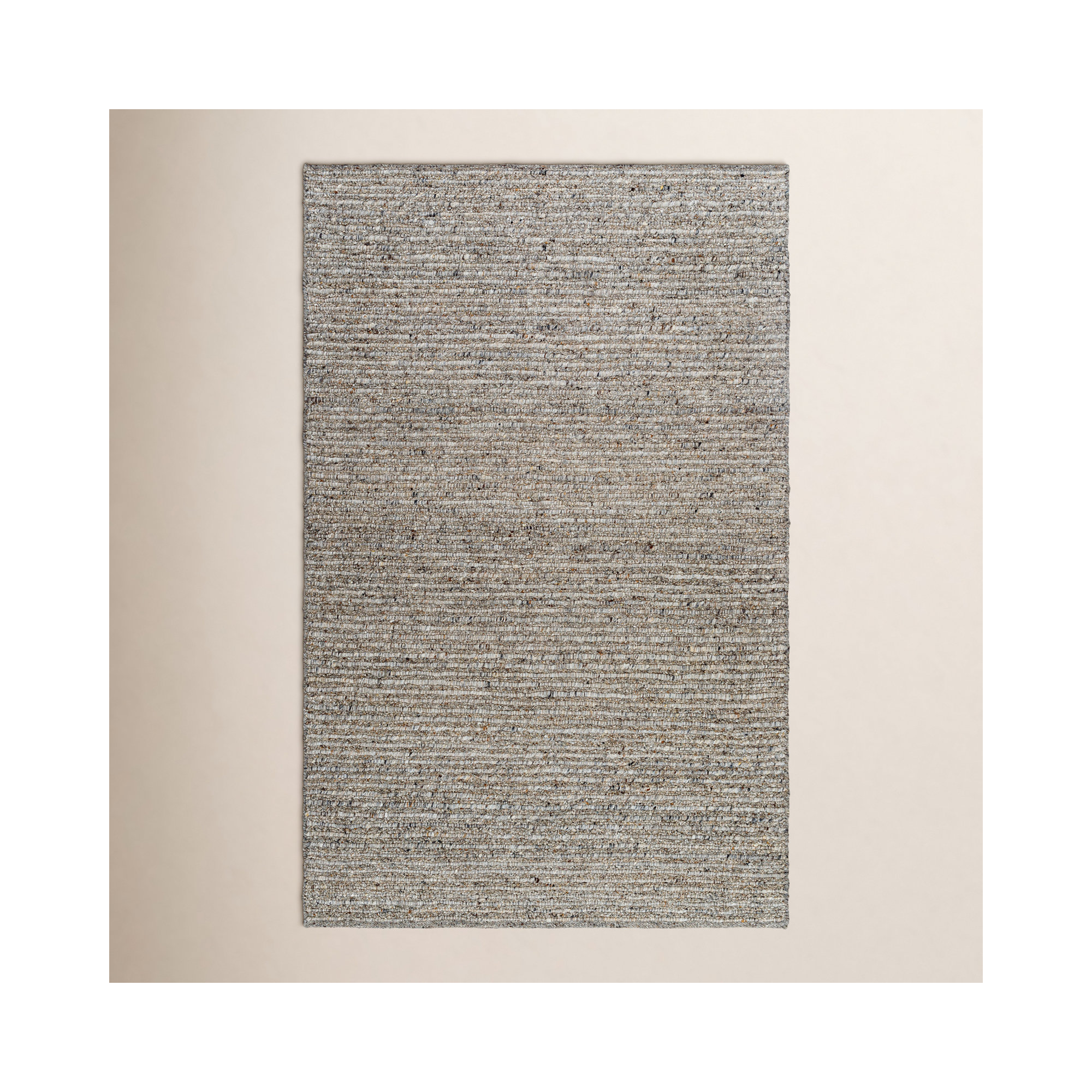 Joly Handmade Wool Rug, Rectangle 6' x 9', Gray