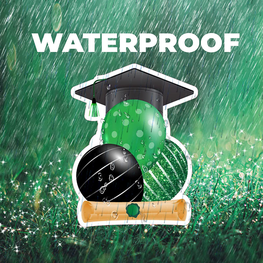 Jumbo Graduation Yard Sign Set, 6x3 Feet Includes Stakes The Holiday Aisle® 