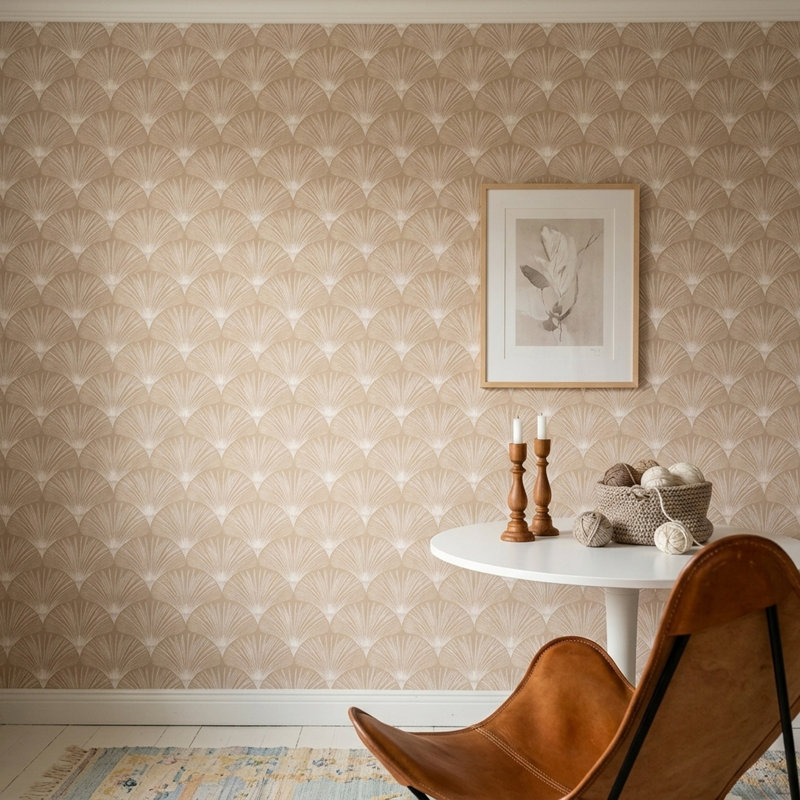 Papier peint amovible fond blanc ivoire beige, Peel and Stick