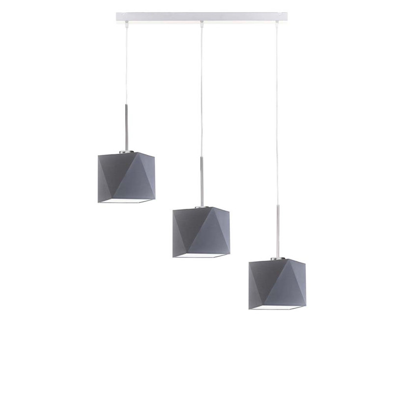 Deneise 3 - Light Kitchen Island Pendant, Dark Grey, Silver/White