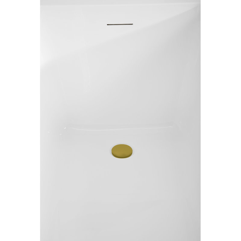 Baignoire autoportante 59 "avec drain interne Streamline, Or brossé