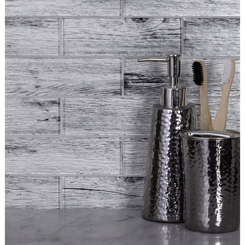 Montana 1.9 in. x 5.9 in. Glossy Tile, Silver