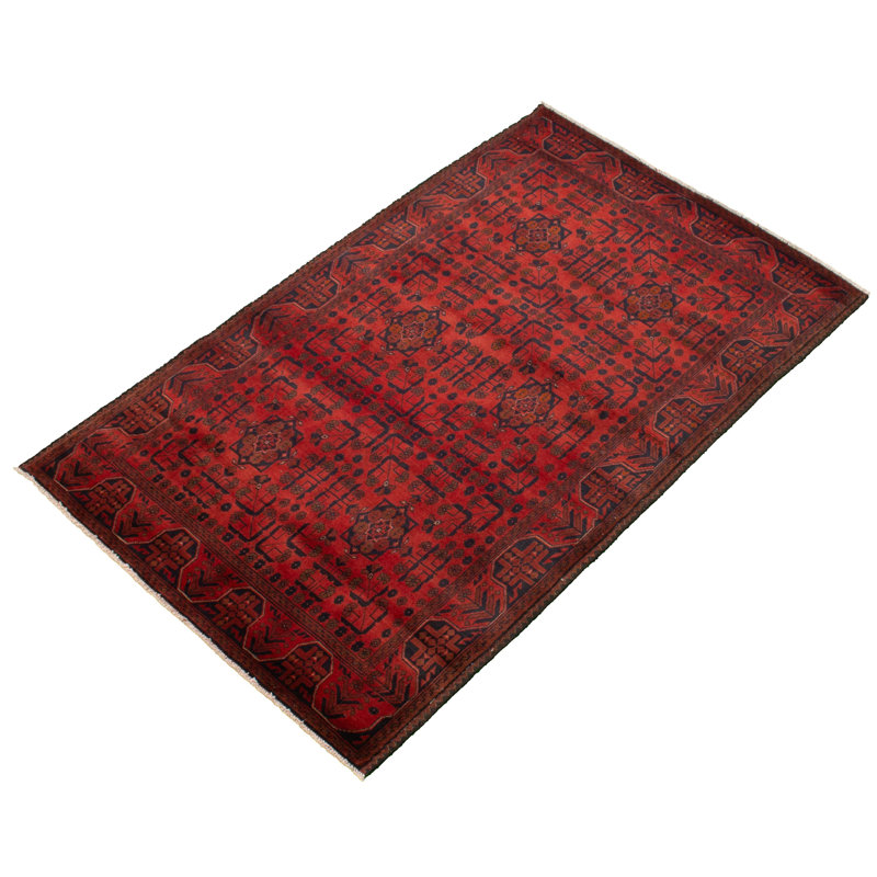 Rangement à la main one-of-kind-noué la 2010 esari turkoman rouge 4 pi 3 po x 6 pi, en laine tapis Eshleman