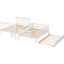 Lit superposé double blanc / double avec lit gigogne et construction en bois de pin robuste, garde-corps sécuritaire, rangement spacieux, guide d'assemblage simple utilisé rapidement-896679449