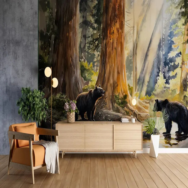 Forest Encounter With Bears, 114" L x 204" W