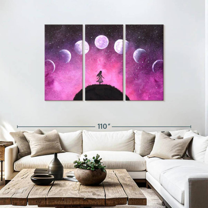 Phases de la lune rêveuse d'Oberle, H 48 po x l 74 po