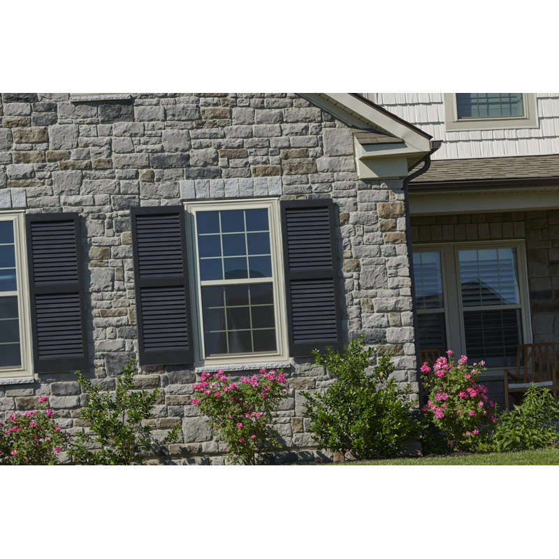 Pinecroft Louvred Wood Exterior Shutters, 47"