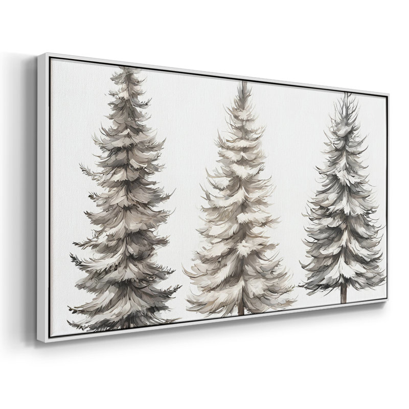 «Landscape Series» -ccccxxvi- Toile tendue avec châssis tendue - Prêt à accrocher, H 17 po x l 33 po, Blanc