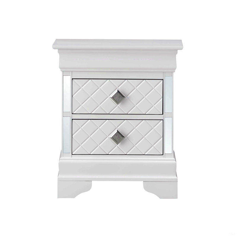 Table de chevet sophistiquée argentée champagne, Light Grey