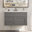 Meuble-lavabo mural 36 po, armoire de rangement flottante avec 2 tiroirs, 1 tiroir basculant, lavabo simple en céramique à 3 trous, armoire moderne.-954731872-954731932