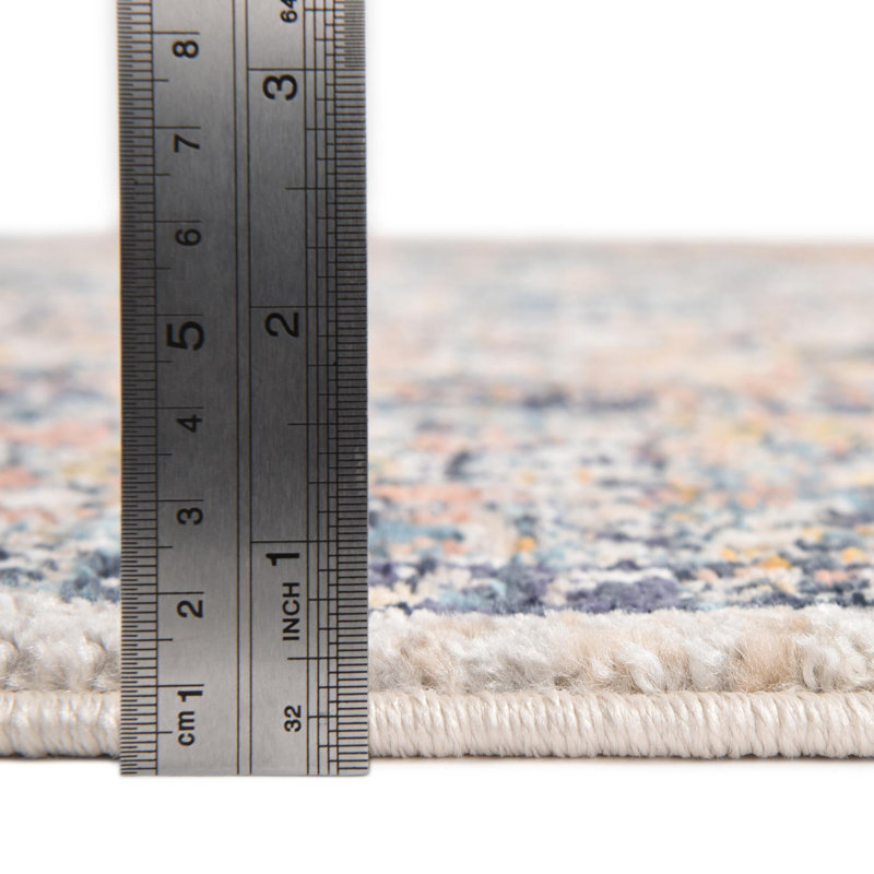 Gause Oriental Area Rug, Rectangle 9' x 12', Blue/Red/Beige
