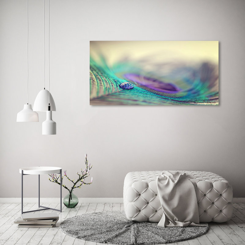 Drop On The Feather - Wrapped Canvas Print