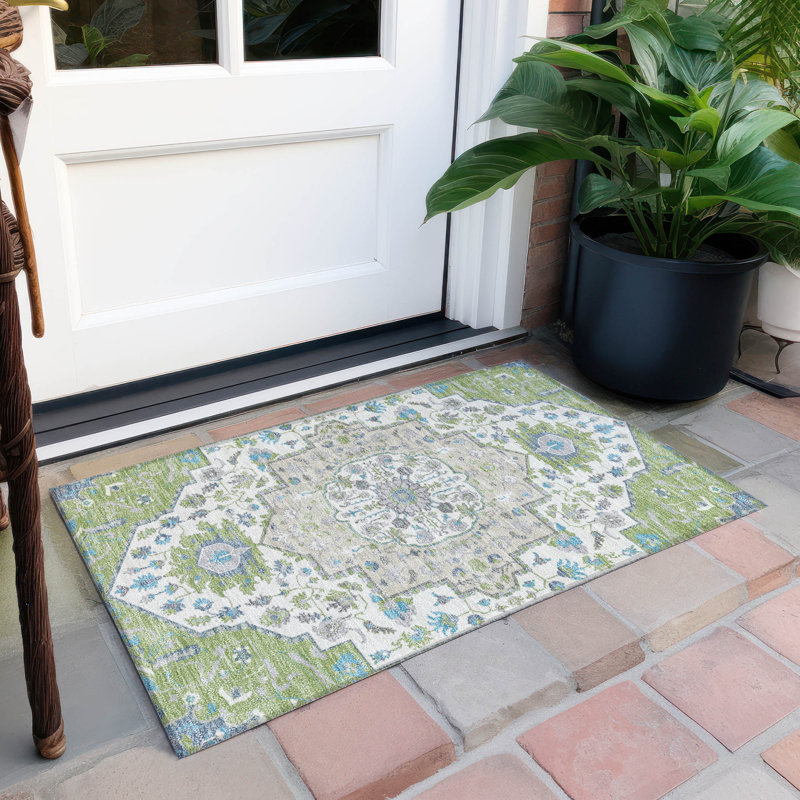 Machine Washable Indoor/Outdoor Chayden ACN985 Rug, Rectangle 1'8" x 2'6"