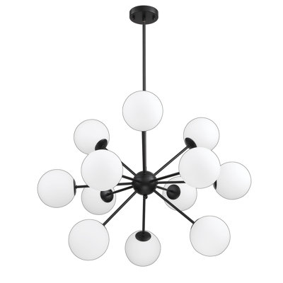 Luminaire suspendu noir 12 lumières Annamarra