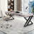 55.12"Gray Rectangle Sintered Stone Writing Desk,3-drawer-408658156