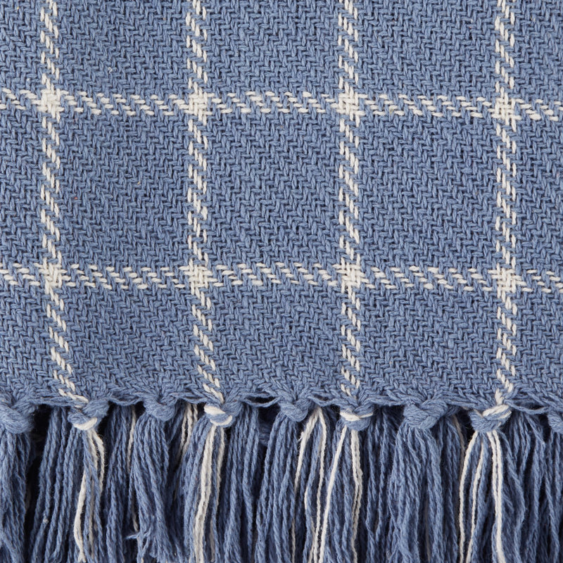 Jeté en coton , Bleu