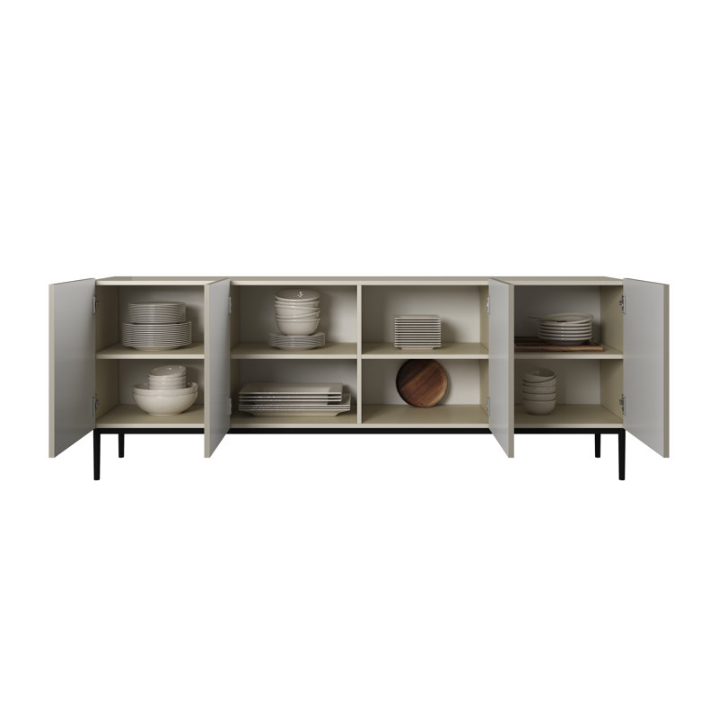 Sideboard 200 4D, Cream/Black