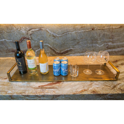 Half Moon Bay Handcrafted Rectangular Brass Medium Serving Tray
