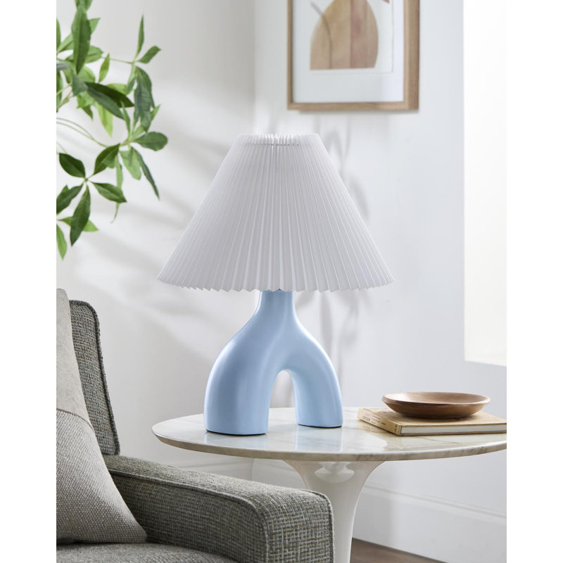 Celes Table Lamp, Baby Blue, White