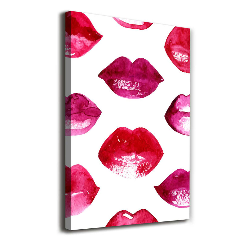 Red Lips - Wrapped Canvas Print