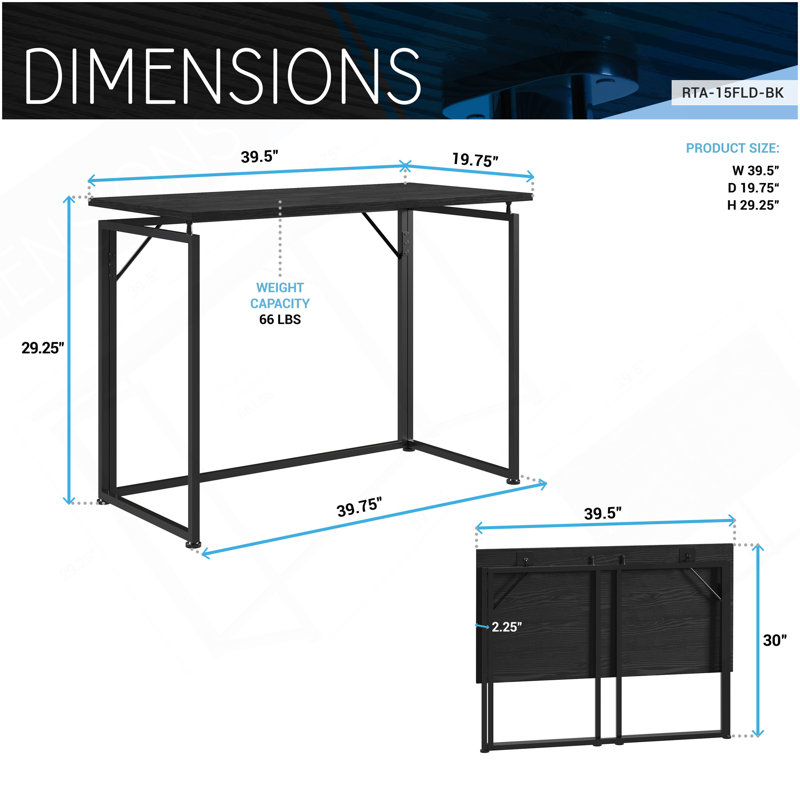 Bureau pliable Techni Mobile - Noir, Noir