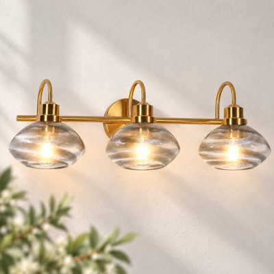 Allicia 3-Light Dimmable Smoky Glass Vanity Light