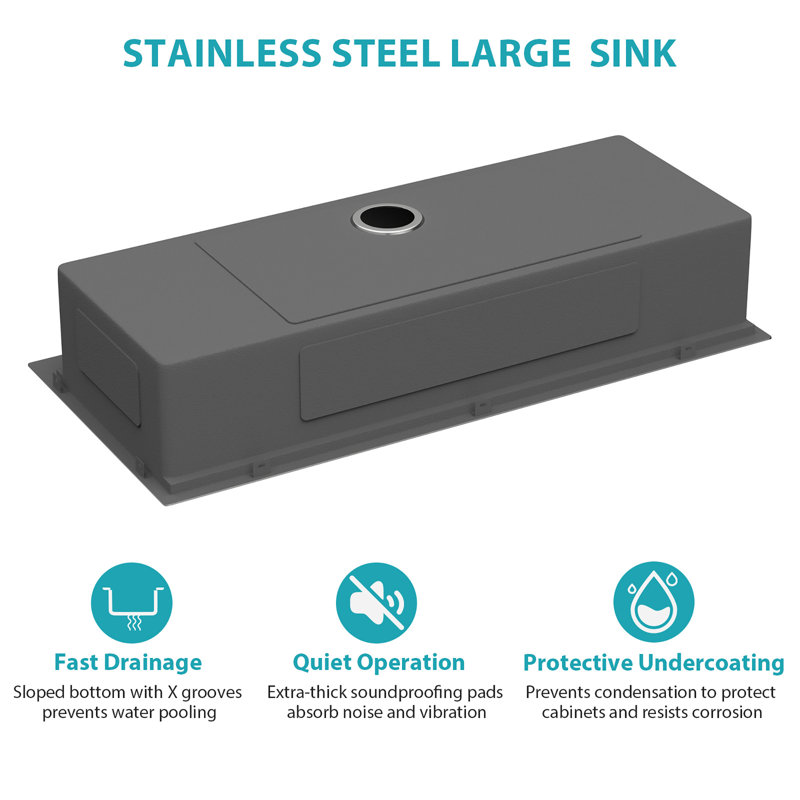 45" Topmount Workstation Kitchen Sink, 16 Gauge T304 Stainless Steel Single Bowl With Accessories