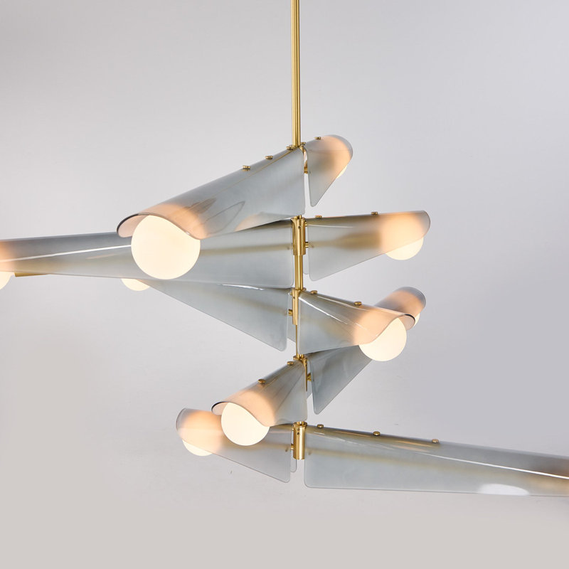 Sycamore Chandelier, Dawn Gray, 10 Lights, 30.5" H x 55.13" W x 55.13" D